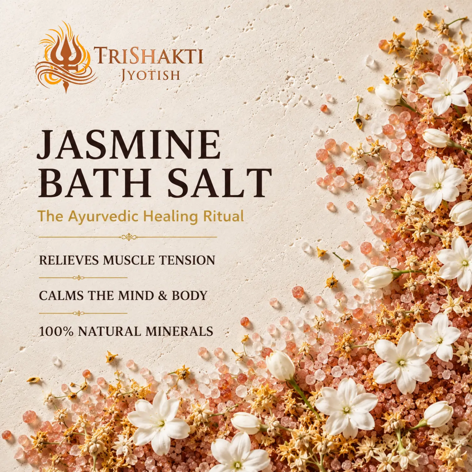 Jasmine Bath Salt 5 The Ayurvedic Healing Ritual infographic for Jasmine Bath Salt by TriShakti Jyotish.